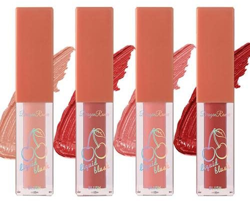 Fard Liquido, 4 Colori Naturale Liquido Blush, Blush In Crema Fard Make Up Resistente All'acqua, Traspirante Crema Fard, Fard Liquido Illumina Il Tono Della Pelle, Blush Per Guance Lunga Durata