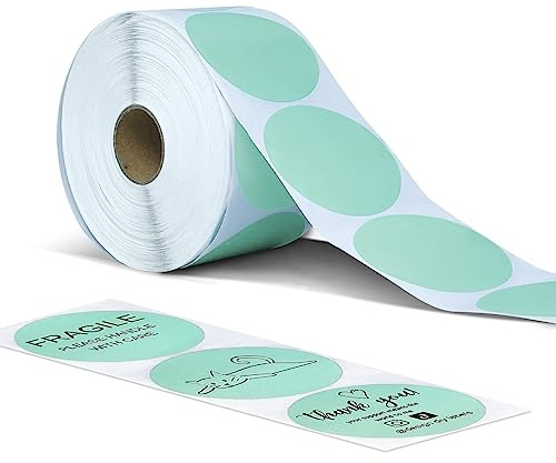 Hotlabel 2 Runde Etiketten Selbstklebend Rolle-Versandetiketten 800 Etiketten Kreis Thermodirekt Etiketten für DIY-Logo-Design QR-Code Namensschild Adressetiketten Haushaltsetiketten (blasses Grün)