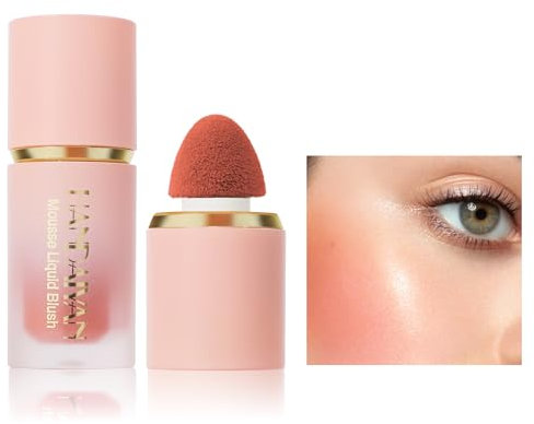 Matte Cream Blush Soft Lightweight Liquid Blush for Cheeks Natural Looking Color Long-Wearing Smudge Proof Pink Liquid Blusher Makeup (2#Rose)