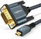Twozoh Micro HDMI auf VGA Kabel 1M, Vergoldet und Geflochten Micro HDMI to VGA (Stecker auf Stecker), unterstützt 1080P, 720p, kompatibel mit Laptop, Projektor, HDTV