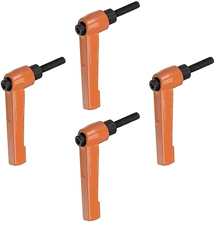 QUARKZMAN 4uds Ajustable Sujeción Palanca Manijas M5 x 25mm Macho Rosca Perno Perillas Giratorio Tornillo Bloqueo Rápida Liberación Trinquete Pulsador Botón Manija, Naranja