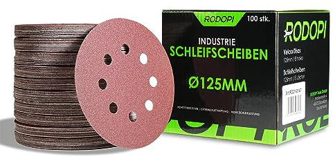 RODOPI RedDevil K240 Lot de 50 disques abrasifs ronds 125 mm grain 40-320 pour ponceuse excentrique Zirconium Corindon 8 trous