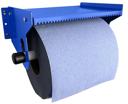 TR Home Solutions Portarotolo Blu, montaggio a parete, metallo, dispenser di carta, superficie spazzolata, industriale, versatile, affidabile, durevole, regolabile