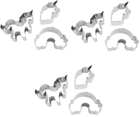 Ciieeo 9pcs Unicorn Cookie Cutters Baking Set Stainless Steel Cutters for Fondant Cookie Dough Pastry Decorative Tools for Birthday Christmas Day