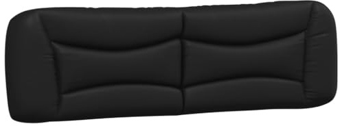 vidaXL Kopfteil Kissen Hvar, Kopfteilkissen für Schlafzimmer, Rückenkissen Bett mit Reißverschluss, Kopfpolster Bettkissen, Schwarz 180cm Kunstleder