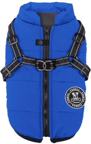 Poseca Waterproof Winter Coat for Small Dogs - Warm Vest Jacket with Harness for Small Medium Large Dogs