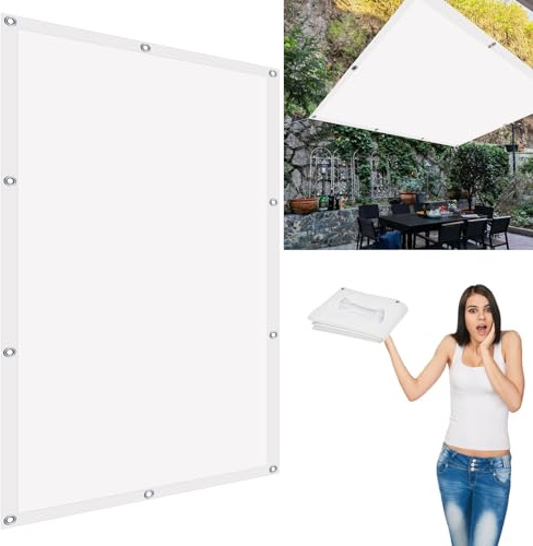 Sonnensegel Rechteckig 2.8 x 3.5 m Wasserdicht Sun Segel Feuchtigkeitsbeständig für Garten Terrasse Balkon, Weiß