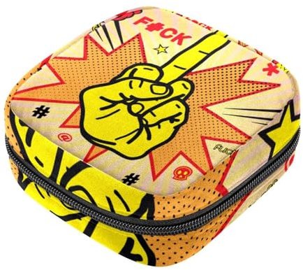 RODAILYCAY Damenbinden Aufbewahrungsbeutel für Frauen, große Kapazität, Menstruationspad-Tasche, Mittelfinger, Menstruationstaschen, Tampon-Sammelhalter, Geldbörse
