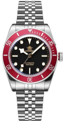 ADDIESDIVE Automatik Herrenuhr NH35A BGW9 Leuchtend 200M wasserdichte Unidirektional Keramiklünette Analoge Uhr Edelstahl Herrenuhr AD2043 Schwarz