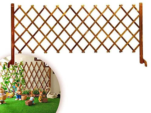 Ausziehbarer Rankgitter-Zaun, einziehbares Holzgitter für Haustiere, freistehend, Sichtschutz für Zuhause, Hof, Garten, Pflanzenklettern