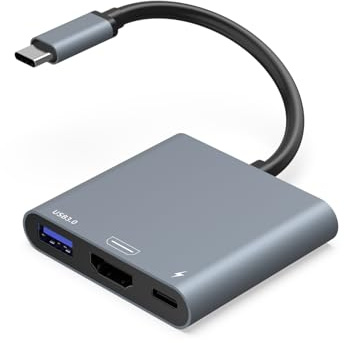 O-Mei Stars Adaptateur multiport USB C vers HDMI avec port de charge, adaptateurs DVI-HDMI