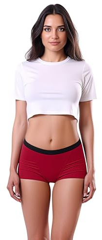 Period byxor tungt flöde inkontinens shorts menstruationsunderkläder svarta vinröda byxor (svart, XXL)