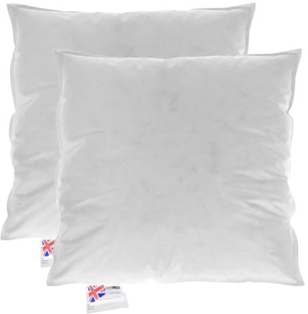 Homescapes Füllkissen 30x30 cm – 2er-Set Federkissen mit Daunen & Baumwollbezug, Kissenfüllung/Innenkissen für Dekokissen wie Sofakissen & Bettkissen oder kleine Kopfkissen