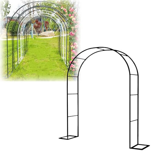 Arche de jardin en métal solide pour extérieur, jardin, pelouse, cour, escalade, arche de mariage, décorations de Noël, vert, 140 x 230 cm, arche de jardin en métal solide pour pelouse et