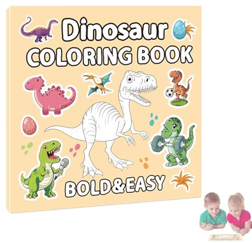 Dinosaurier-Malbuch,Dinosaurier-Malbuch für Kinder - Pädagogisches Cartoon-Malbuch,Lustiges Malbuch mit 40 Seiten, Cartoon-Malbücher für Kinder ab 4 Jahren