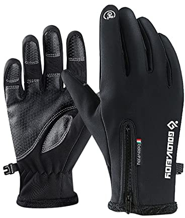 Generisch Guantes gruesos en invierno y cálidos y cómodos guantes para pantalla táctil para montar al aire libre, resistentes al agua y antideslizantes, brazo de joyería para festivales (negro, XXL)