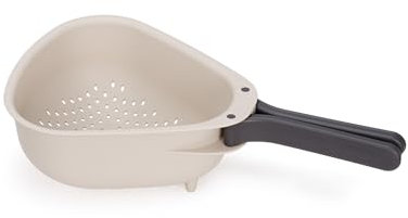 Joseph Joseph Droplet Colador Compacto con Mangos Plegables, Ahorra Espacio, Fácil de Vaciar, para Escurrir Verduras, Pasta, Frutas