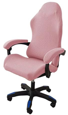tintoke 4Stk Gaming Stuhl Bezug Waschbar,Waschbar Gaming Stuhl Bezug,Gaming Stuhlhussen,GamingStuhlbezüge Anti-Rutsch,Mit Reißverschluss, passend für Gamingstuhl, Computerstuhl, Drehstuhl (Rosa)