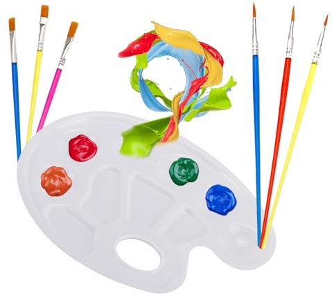 Altaroo Griffloch 22X16cm, 6 Pinsel Set, Pinselset, Mischpalette Acrylfarben, Mischpaletten, Mischen, Pinsel Acrylfarbe Universelle für Aquarell, Ölmalerei