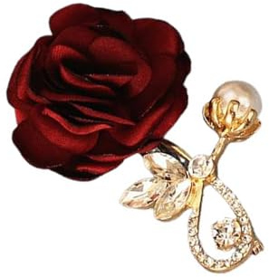 RGYBAO Elegante Rosen-Brosche, stabile Rosen-Brosche mit funkelnden Perlen, Strass, für modebewusste Frauen, 4 x 6 cm, Strass, kein Edelstein, 4x6cm, Strassstein, Kein Edelstein