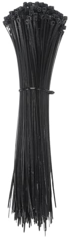PATIKIL Dragband 20 cm, 500 st självlåsande nylonbuntband multifunktionell kabelhantering draghållfasthet 5 kg för hemmakontor trädgård verkstad, svart (1,9 mm)