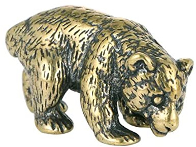 HTGAOO Bronze-Statue, chinesische Feng Shui-Statue, Bären-Tier-Modell-Metallskulptur