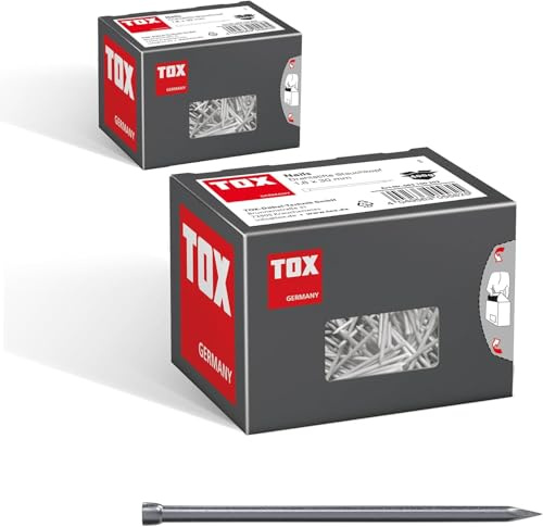 TOX Drahtstifte Nails Set, Gr. 1,6x30 mm mit Stauchkopf für beinahe unsichtbare Befestigungen in Holz, universelle Einsatzmöglichkeit im Innen- und Außenbereich, 2x 400 g im Karton