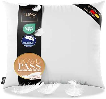 LILENO HOME 3-Chamber Down Pillow 70 x 90 cm - Suitable for Allergy Sufferers - Cotton Pillow 70 x 90 cm with Feathers and Down Filling - Durable & Breathable Pillow 70 x 90 cm Down and Feather