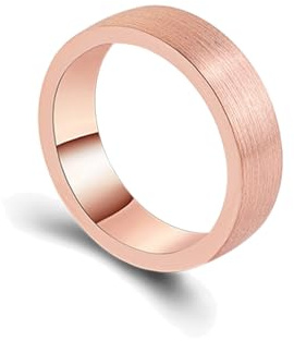 Hoisy Eheringe Frau 14 Karat Roségold Vorsteckring Rosegold 585 61 (19.4) Ring Matt Rund für Freundin, Ehefrau, Mutter
