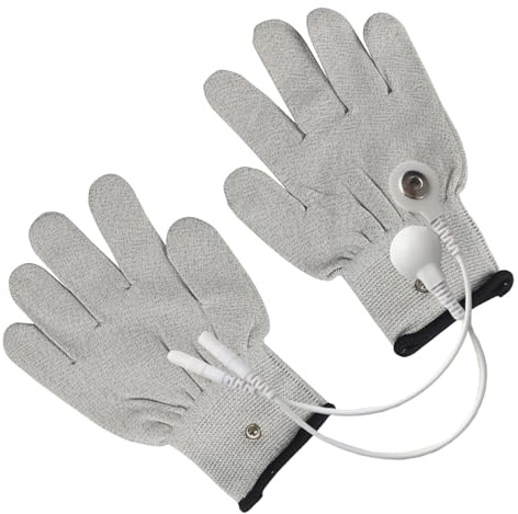 Gogogmee Guantes de Terapia Eléctrica con Fibra de Plata y Algodón Masaje para Manos Artríticas Talla con Líneas de Conversión Cómodo y Duradero para Magnetoterapia Casa