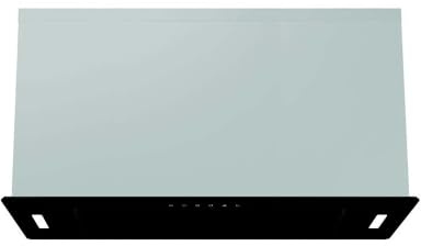 Cookology Essentials AEHCAN75BG Canopy Extractor Hood 75cm - Black Glass Integrated Cooker Hood - 3 Speeds - Touch Controls - 473 m3/hr Air Flow - 2 LED Lights - Energy Rating B - 2 Grease Filters