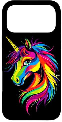 Licorne Coloré Arc-en-Ciel Cavalière Chevaux Équitation Coque pour iPhone 17 Pro Max