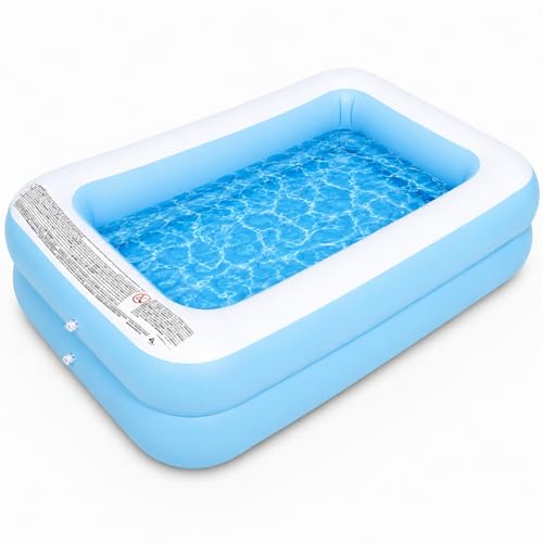 Aufblasbares Planschbecken,105x75cm Swimmingpool,Aufblasbarer Pool,Schwimmbecken,Aufblasbarer Kinderpool,2 Ringen Planschbecken,Tragbare Badewanne,Aufblasbares Baby Schwimmbad