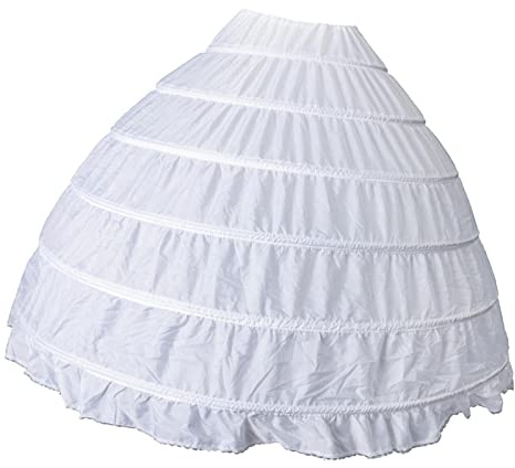 P Prettyia Damen Petticoat Reifrock Hochzeitskleid Krinoline Unterrock Einheitsgröße Weiß Polyester 6 Kreise 95 cm Hochzeit Ball Karneval Historische Rekonstitution Prinzessinnen-Kostüm