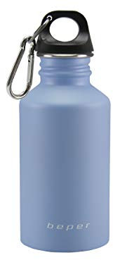 BEPER C102BOT004 Gourde Inox de 500 ml Avec Mousqueton, Couleur Bleu