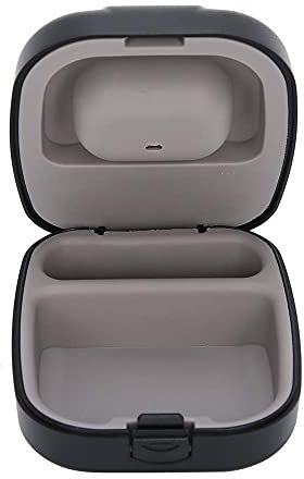 Voluxe Hearing Aid Case, Plastic + Silicone Hearing Aid Storage Box Portable Waterproof for Store hearing aids, 7 x 6.3 x 3cm(Black)