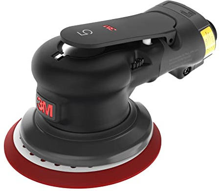 3M Random Orbital Sander, Xtract Pneumatic 88945, 5 in, Self-Generated Vacuum, 3/32 in Orbit, Ergonomic and Lightweight ROS, 209W Motor, Dust Extraction