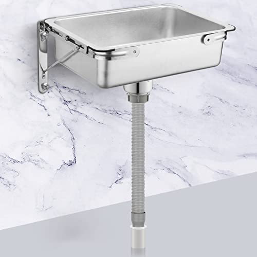An der Wand befestigtes kleines Waschbecken-Edelstahl-Handwaschbecken-Waschbecken, Kitchen Single Bowl Prep & Utility Sink, Badezimmer-Eckwaschbecken Garage schwimmendes Waschbecken