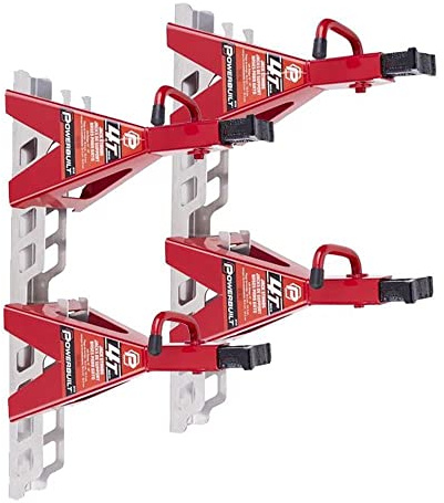 Speedway Motors Jack Stand Storage Rack Wall Mount - Set of 2, Aluminum .125-Inch Vertical Holder for 2 to 12 Ton Steel & Aluminum Stands, Laser Cut, Strong & Lightweight, Easy Installation