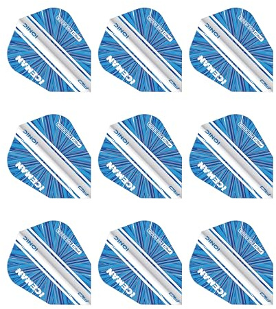 RED DRAGON Hardcore Ionic Gerwyn Price Blau Burst V-Standard Dart-Flüge - 3 Sätze pro Packung (insgesamt 9 Dart-Flüge)