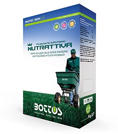 Bottos, Concime granulare naturale Nutrattiva,adatto tutto l'anno per lo sviluppo delle difese del prato (2,7 Kg)