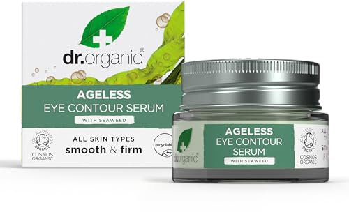 Dr Organic Sérum Contour des Yeux Anti-âge à l'Algue Bio, Hydratant, Antirides, Naturel, Vegan, Non testé sur les animaux, Sans Paraben & SLS, Recyclé & Recyclable, Certifié Bio, 15ml