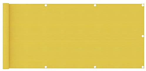 LAPOOH Balkon-Sichtschutz, Balkonsichtschutz, Windschutz Balkon, Windschutz Terrasse, Balkonverkleidung, Sichtschutz Garten, Gelb 75x500 cm HDPE