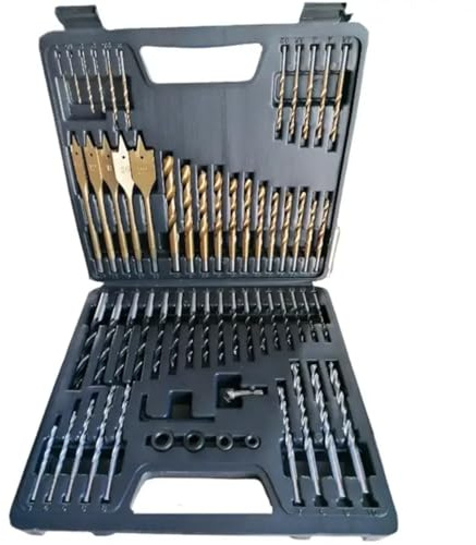SIO Juego de Brocas 60 Piezas para Metal, Madera y Hormigón – Set Completo con Brocas Titanio HSS, Brocas Pala HEX y Accesorios – Kit Profesional Multiusos para Taladro y Bricolaje