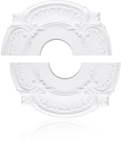 INCREWAY 1Pack Split Lighting PU Ceiling Medallion Ceiling Cover Plate Ceiling Fan Medallion Home for Light Fixtures Ceiling Light Trim, 12 Inch OD x 3.5 Inch ID