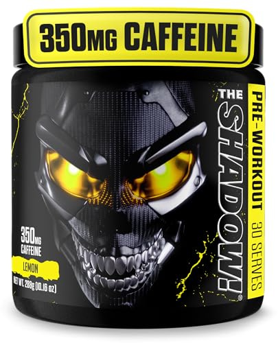 JNX Sports The Shadow! 350mg of Caffeine Hard Core Preworkout -Electric Energy, Mental Focus, Superhuman Strength, Men & Women - Lemon 30 Servings
