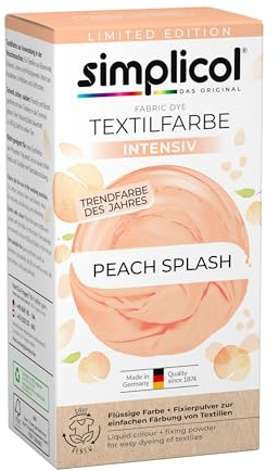 simplicol Textilfarbe intensiv Peach Splash | Einfaches Färben in der Waschmaschine | Flüssige Farbe & Fixierpulver | 1er Pack