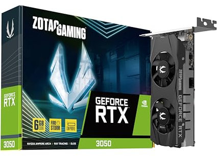 ZOTAC Gaming GeForce RTX 3050 6GB GDDR6 Low-Profile 96-bit 14 Gbps PCIE 4.0 Super Compact Gaming Graphics Card, ZT-A30510L-10L