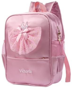 Presentimental Personalisierte Kinderrucksäcke für Mädchen Kindergarten Grundschüler Zurück zur Schule Schulranzen Geschenk für Tochter Back to School Taschen Reiserucksack Einstellbar (Rosa#2)
