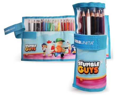 Tinta Unita Stumble Guys - Estuche escolar con rollo de lápices de colores